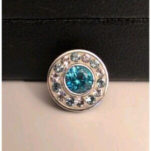 Authentic Kameleon Blue Rhinestone Jewel Pop Bling Sparkle Jewel Ring Insert